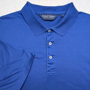 POLO Golf Ralph Lauren Mens Golf Polo Shirt - Men's Large Blue Performance